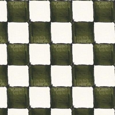 Hand-painted olive green and white checkerboard with watercolor texture.