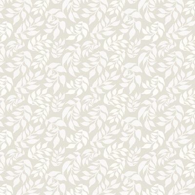 White leaf vines on a soft cream ground.